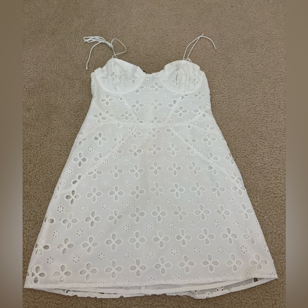 White for love and lemons eyelet mini dress